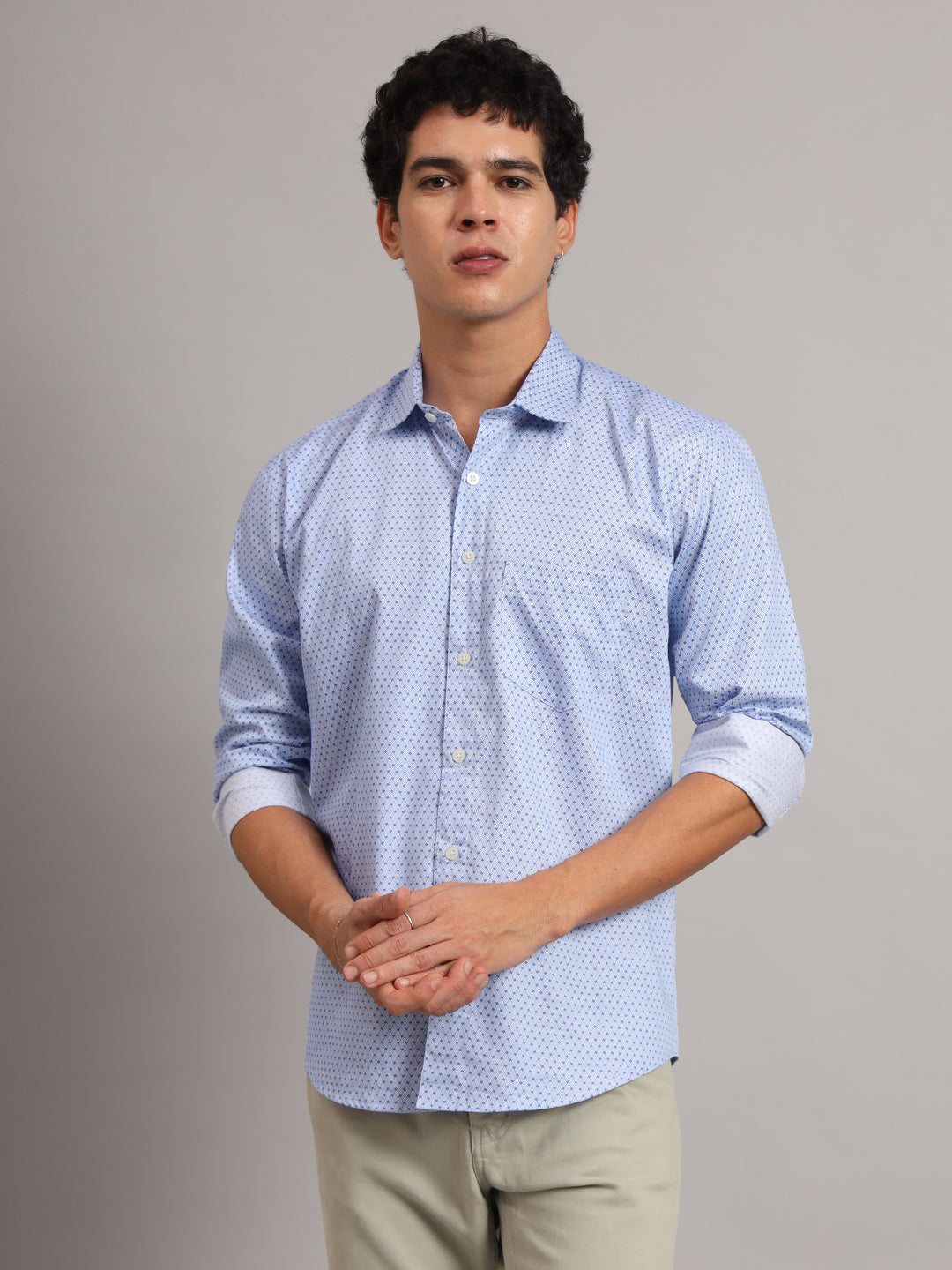 Men Blue Printed Shirt - Tahvo India
