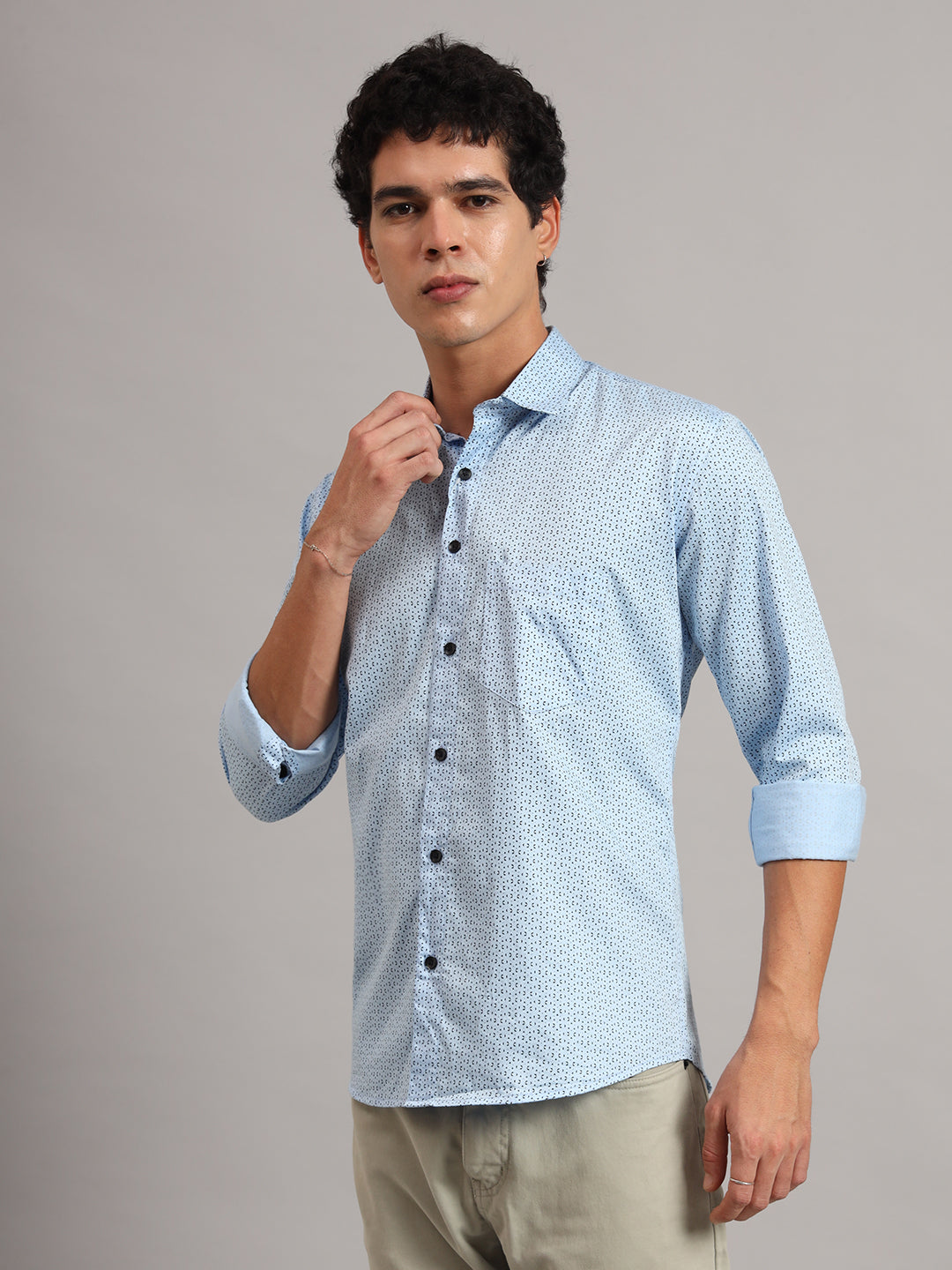 Men Blue Printed Shirt - Tahvo India