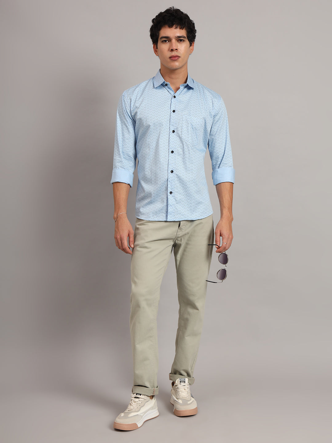 Men Blue Printed Shirt - Tahvo India