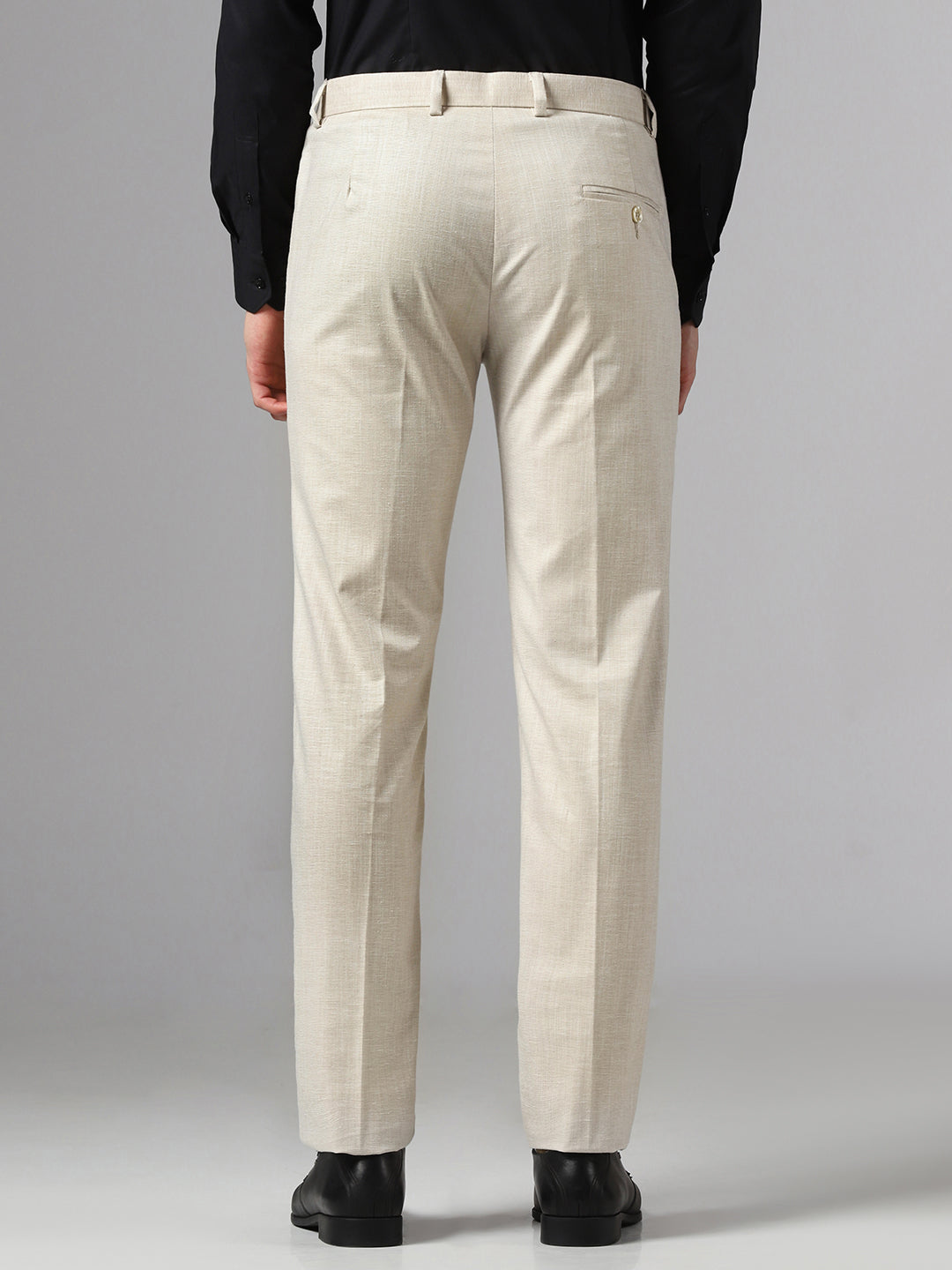 Men Beige Linen Trousers - Tahvo India