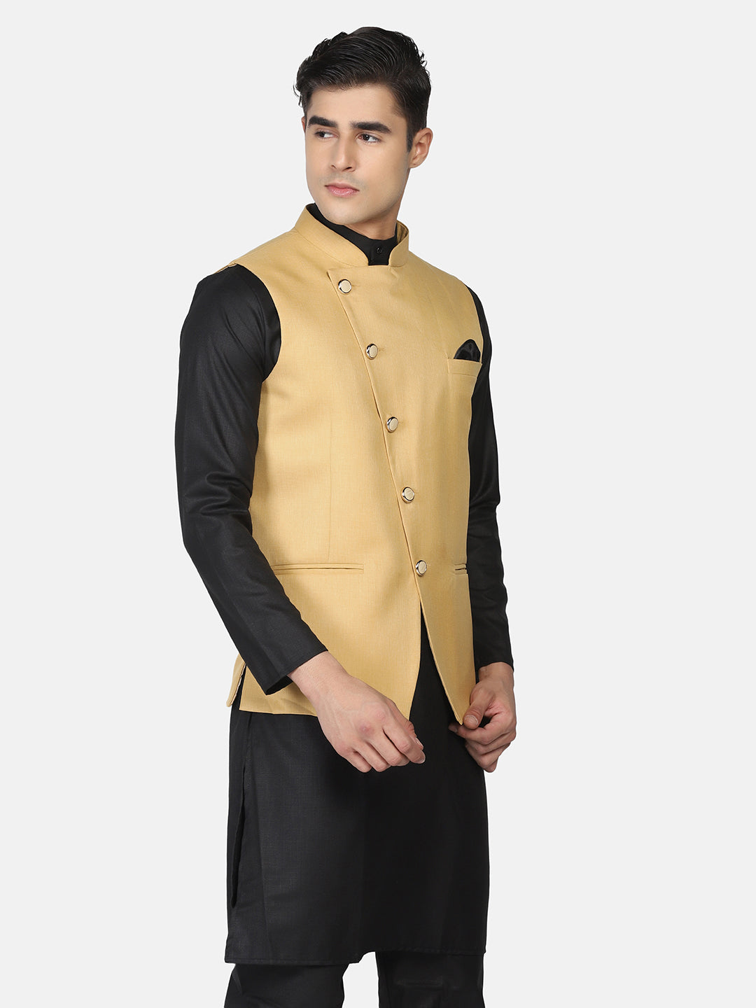 Men Kurta Set With angrakha Jacket - Tahvo India