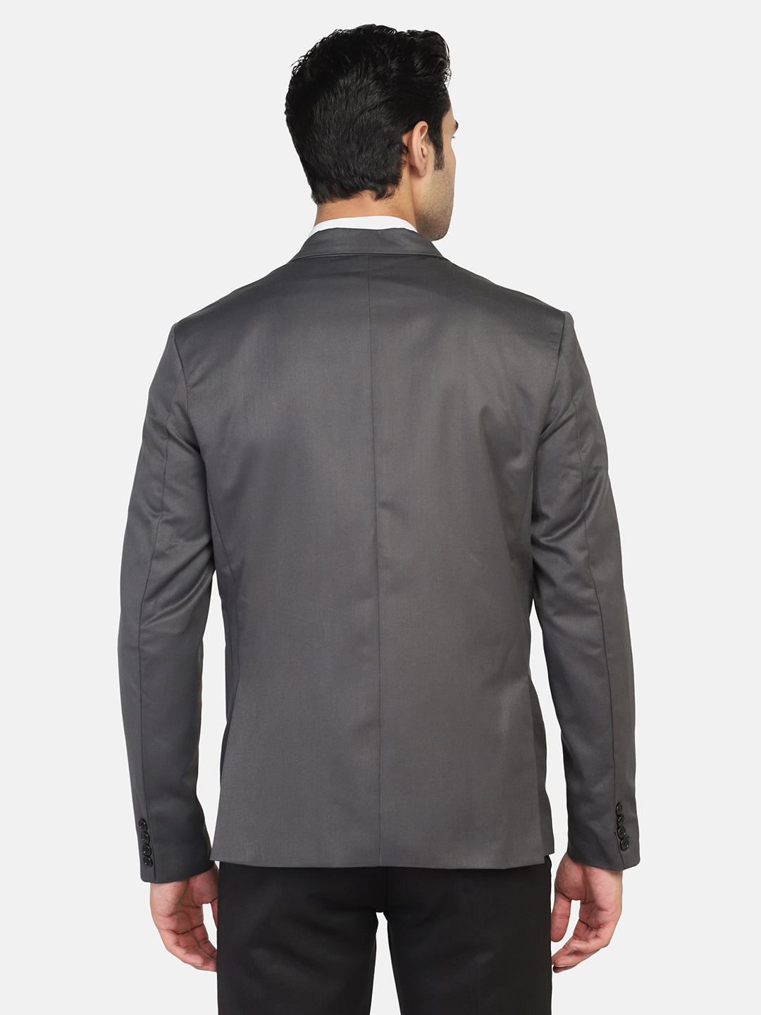 Men Grey Notched Lapel Suit - Tahvo India