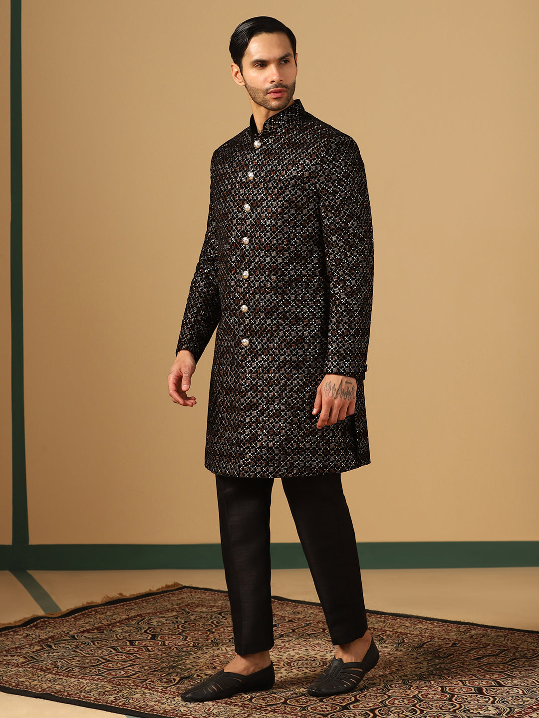 Men Orange Cotton Kurta - Tahvo India