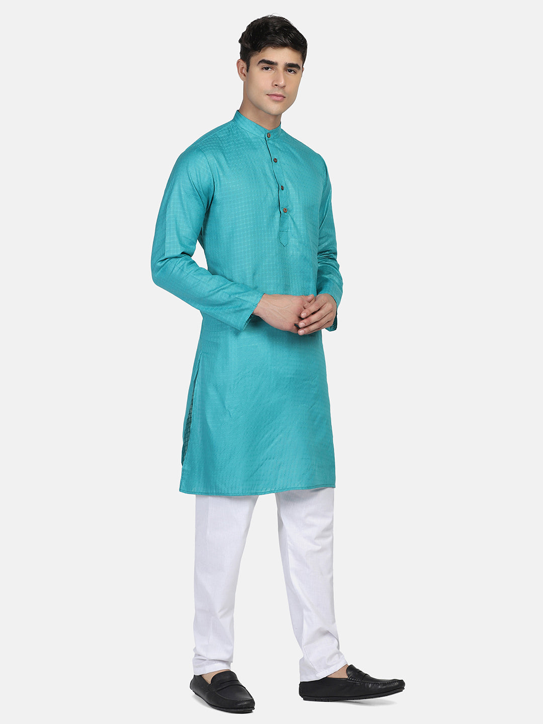 Men Green Slim Fit Kurta - Tahvo India