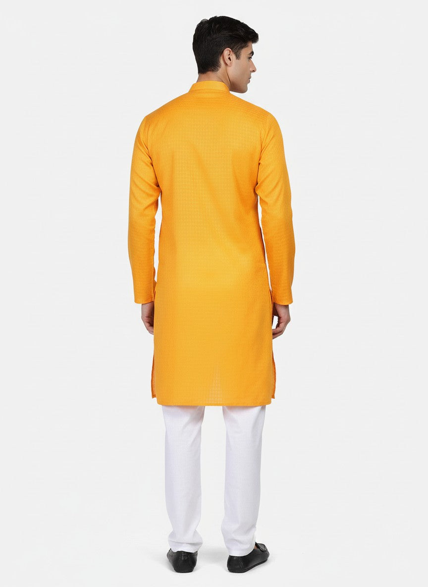 Men Yellow Slim Fit Kurta
