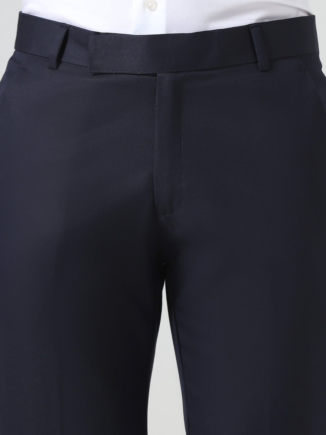 Blue Dobby Polofit Mens Trouser