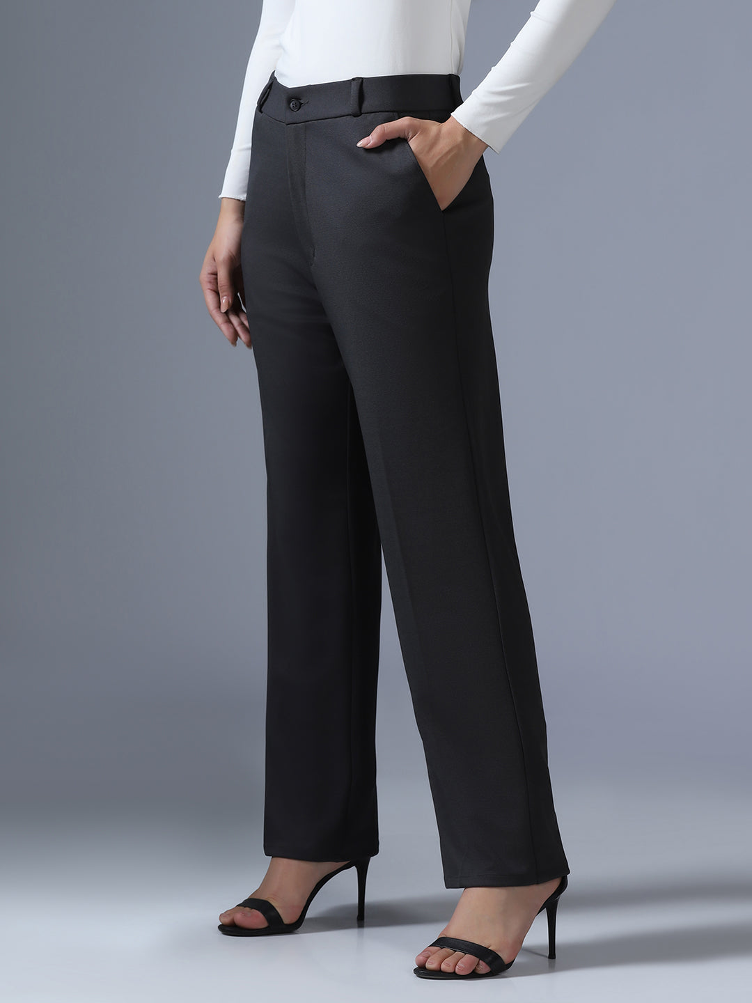 Women Dark Grey Trouser - Tahvo India
