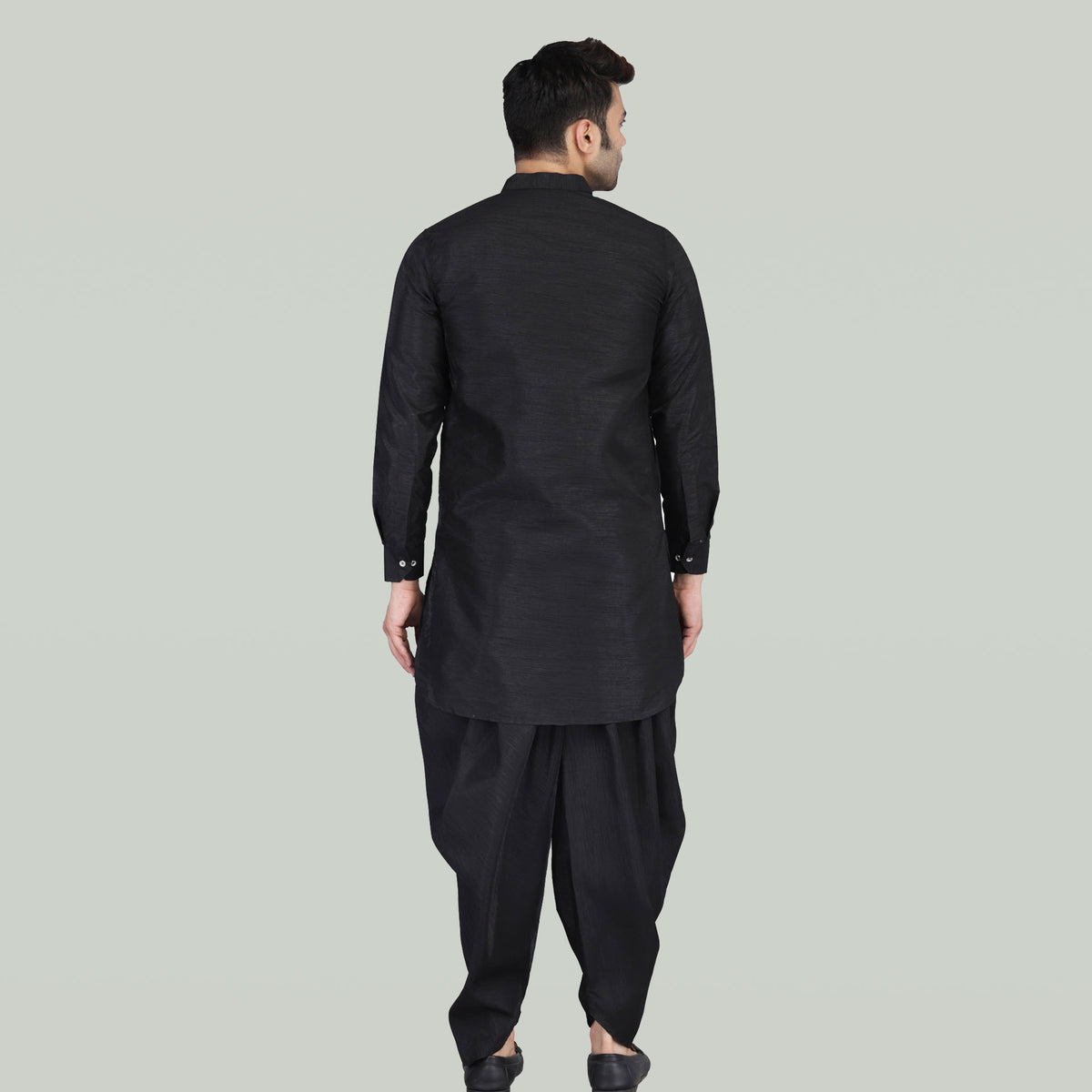 Men Black Dhoti Kurta Set - Tahvo India