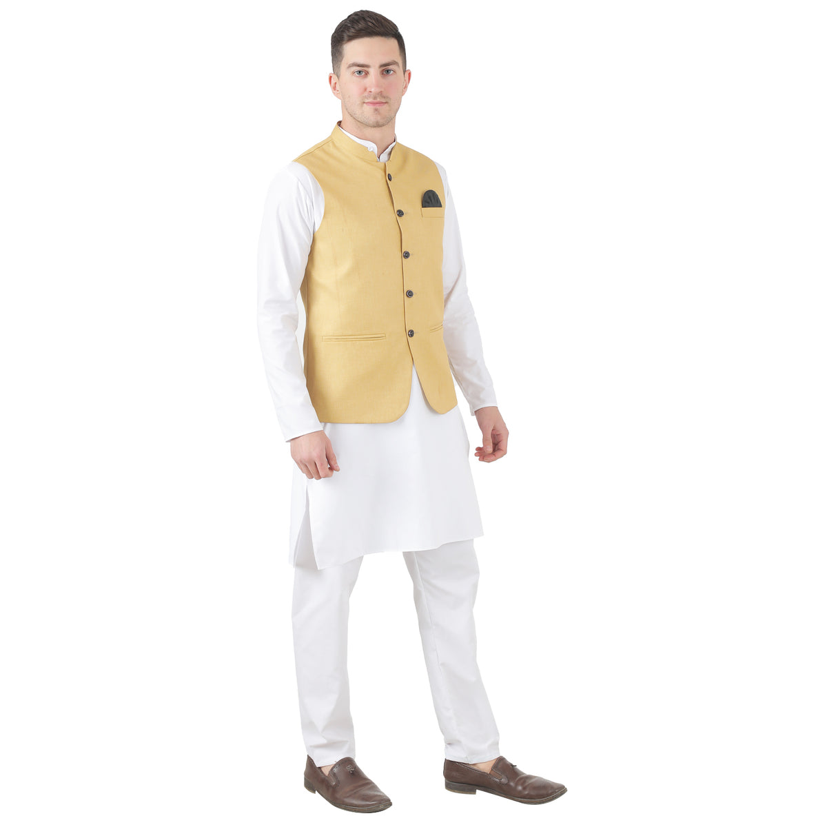 Men Golden Nehru Jacket