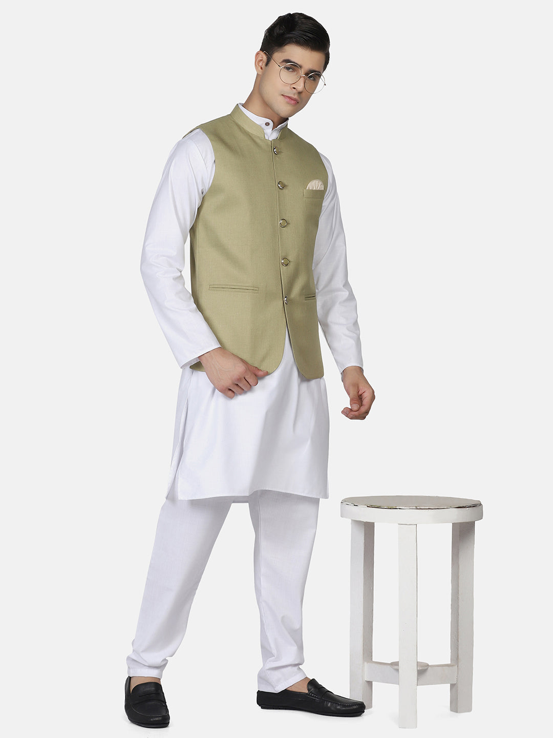 Men Kurta Set With Jacket - Tahvo India