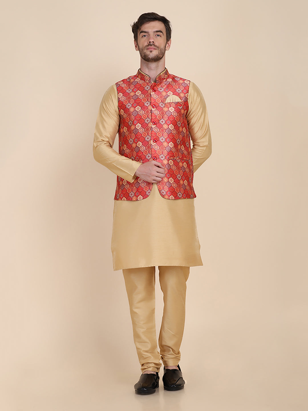 Men Kurta Set With Jacket - Tahvo India