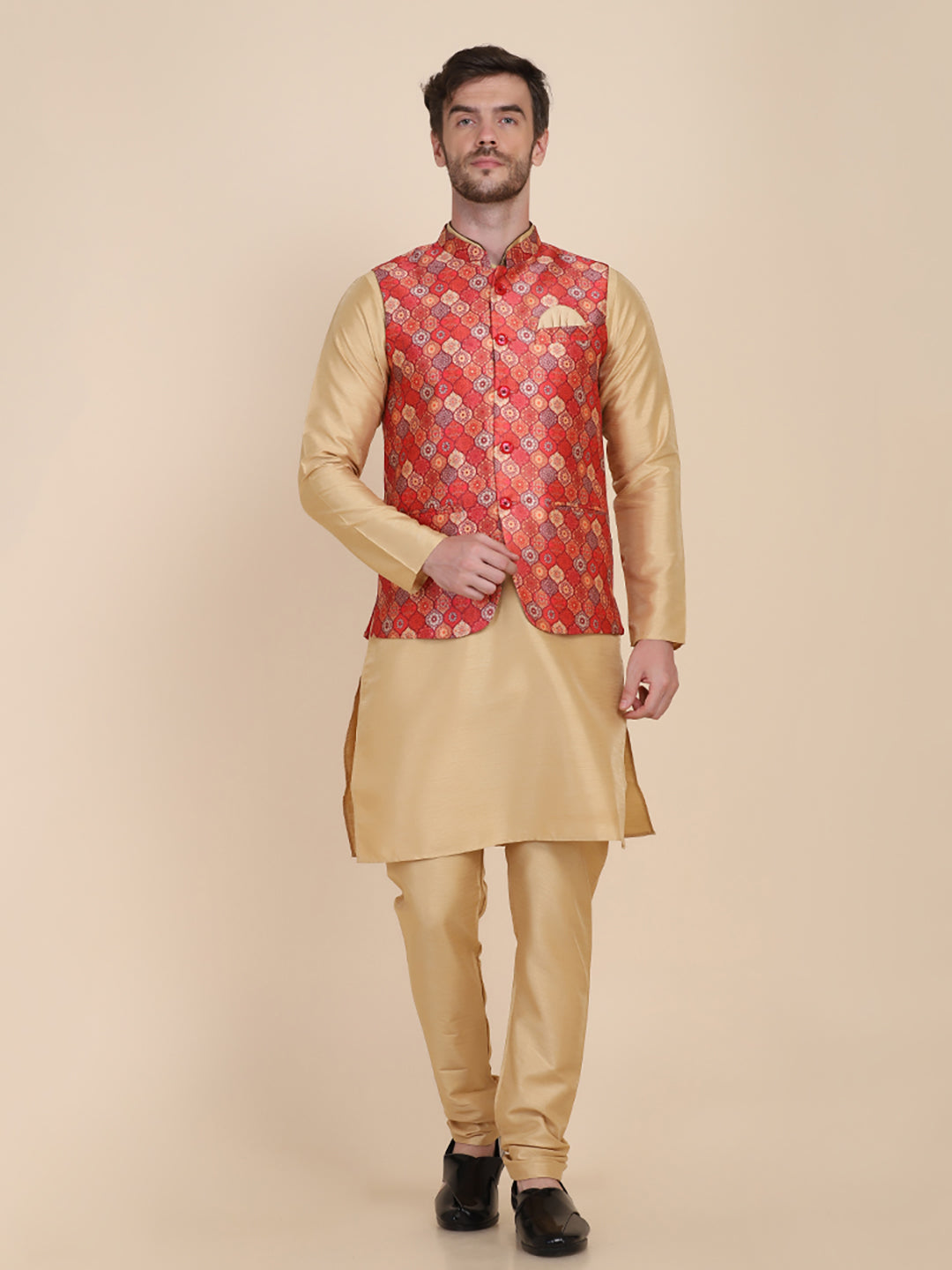 Men Kurta Set With Jacket - Tahvo India