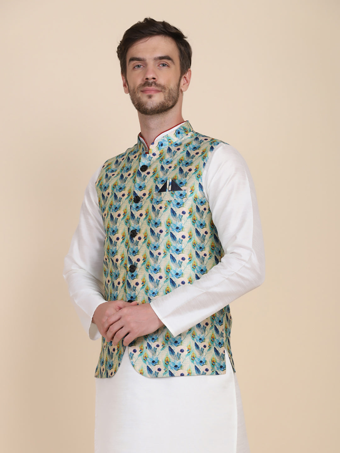 Men Kurta Set With Jacket - Tahvo India