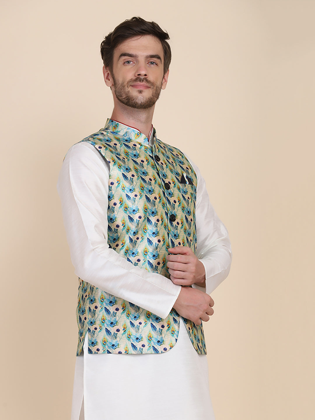 Men Kurta Set With Jacket - Tahvo India
