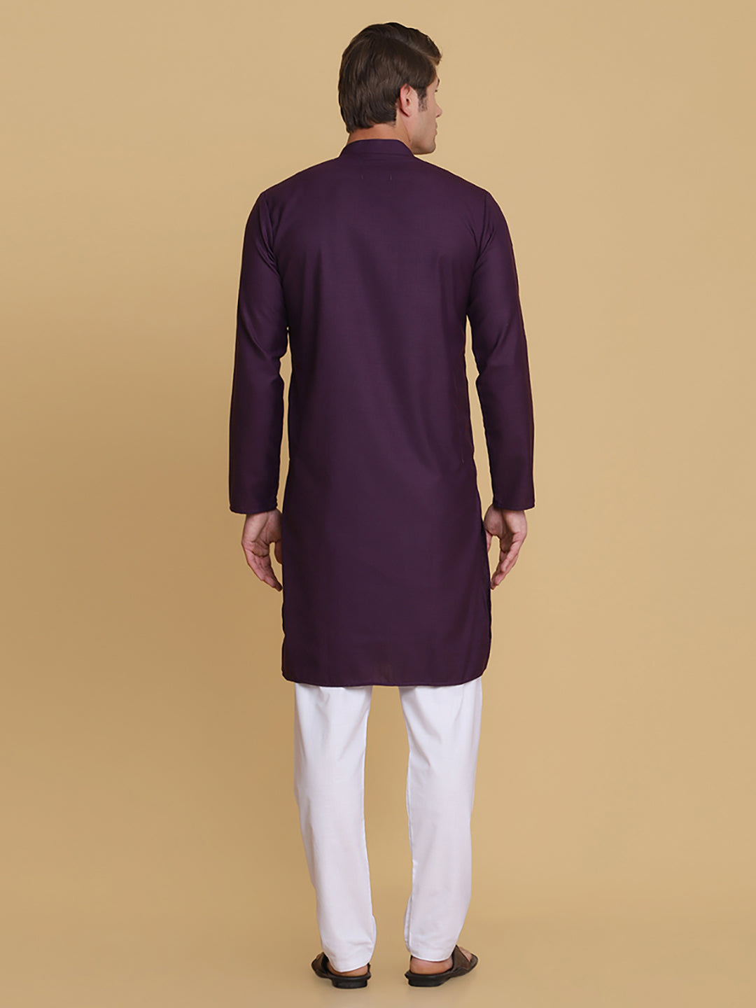 Men Purple Kurta Set - Tahvo India