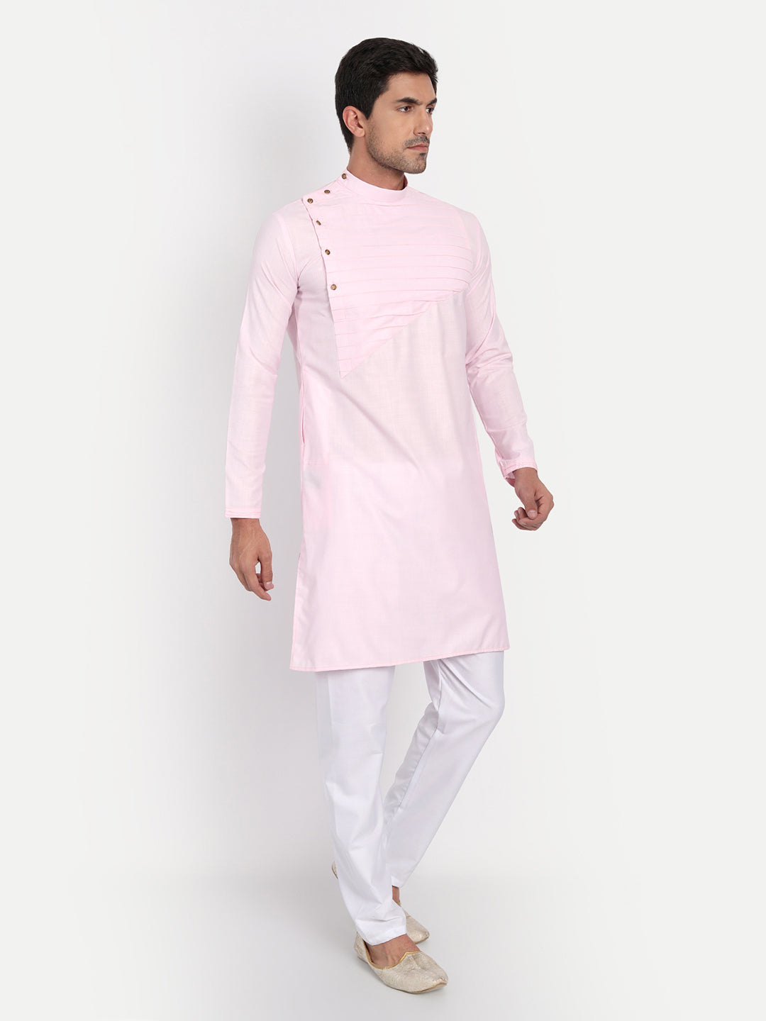 Men Pink Slim fit Kurta Set