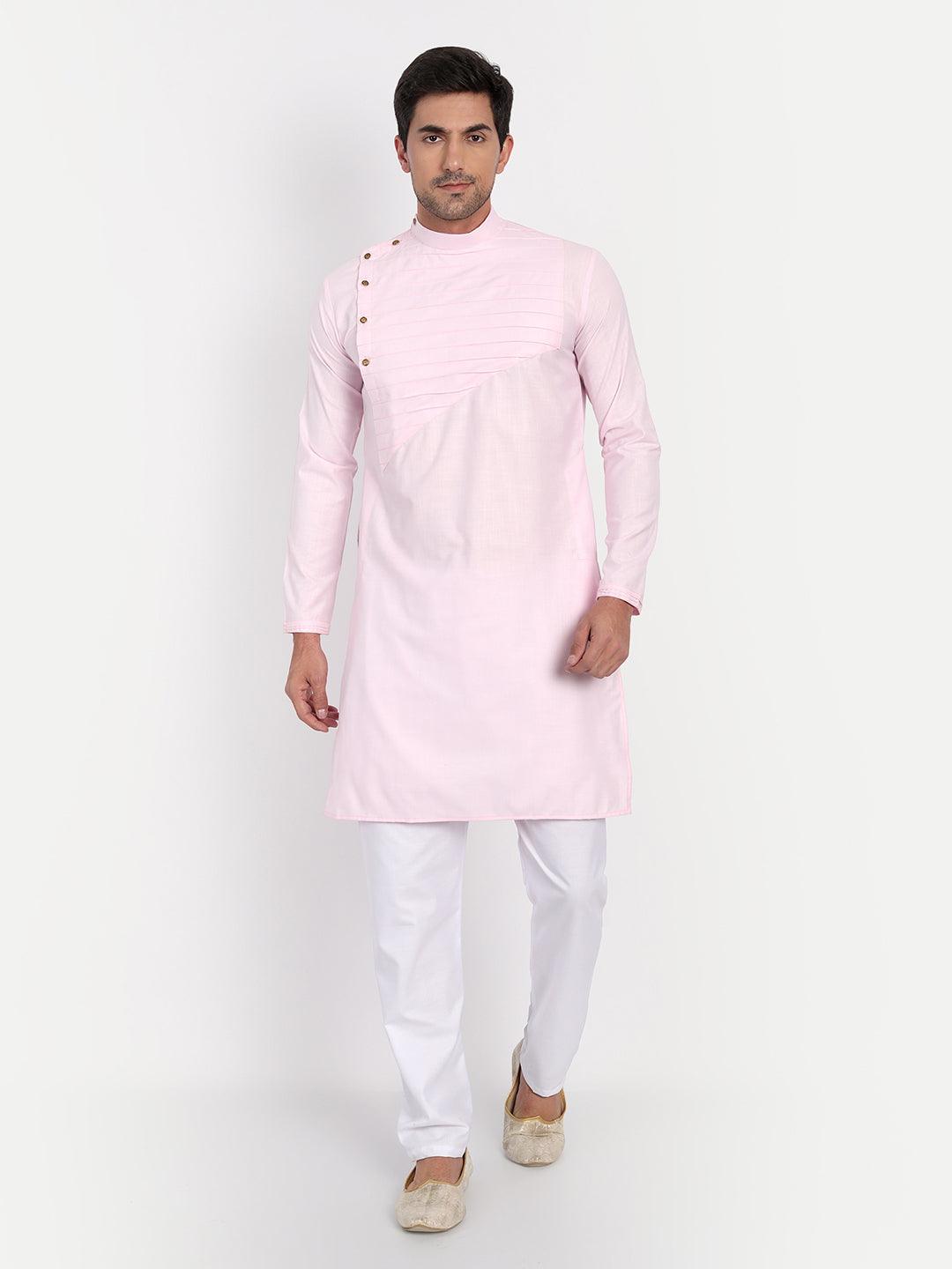 Men Pink Slim fit Kurta Set - Tahvo India