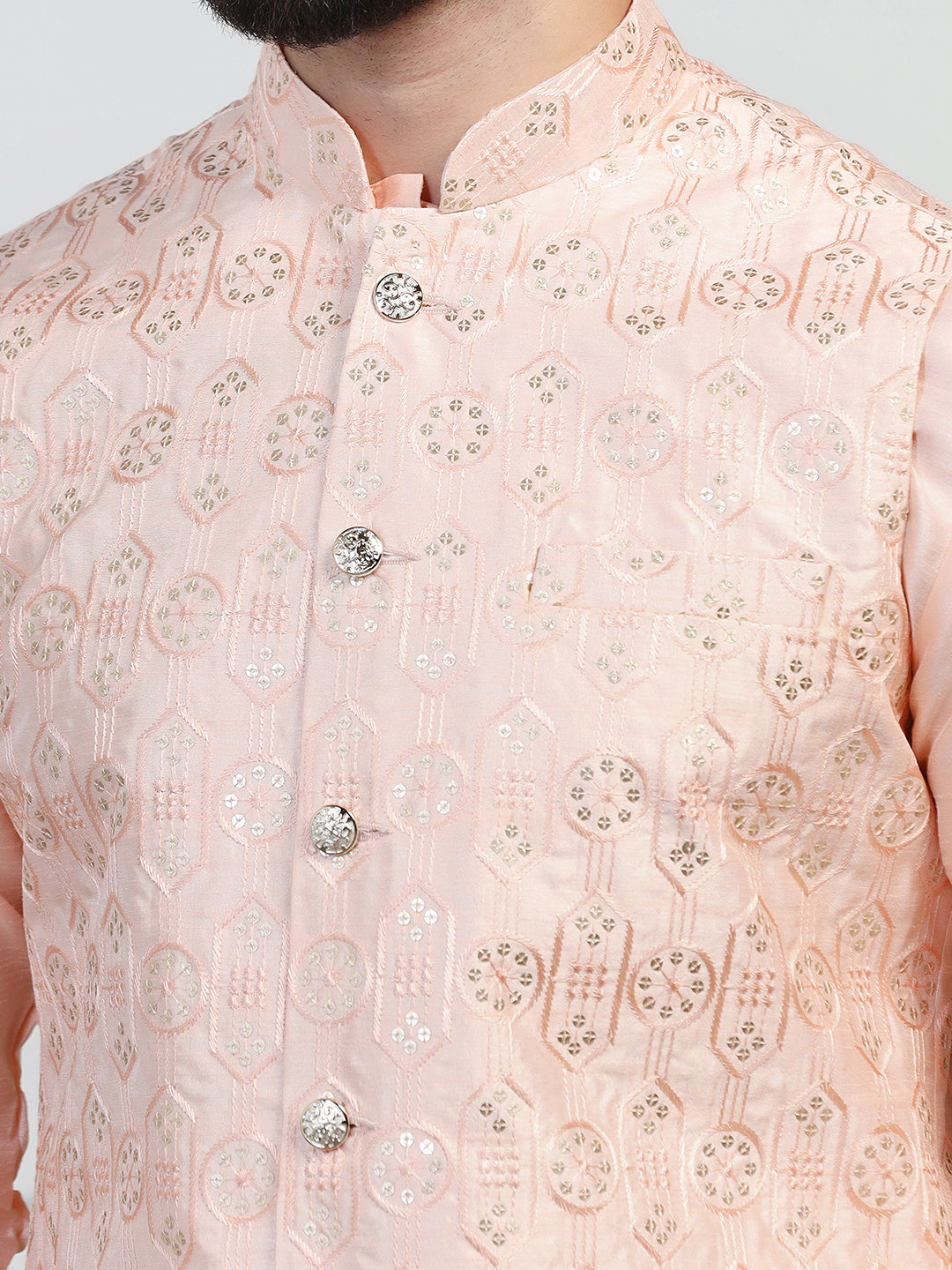 Men Embroidered Jacket With Kurta Pyjama - Tahvo India