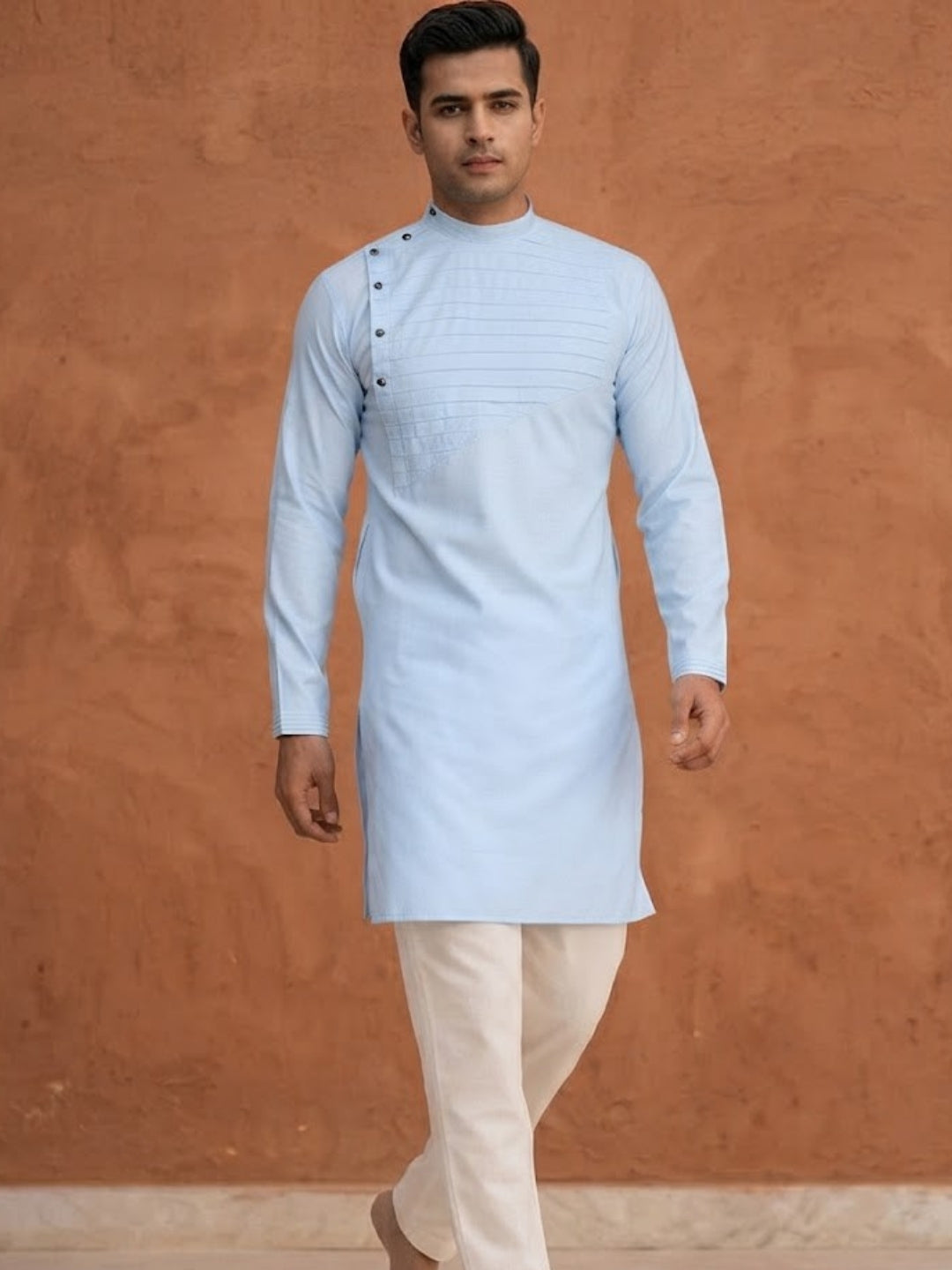 Men Sky blue Kurta Set