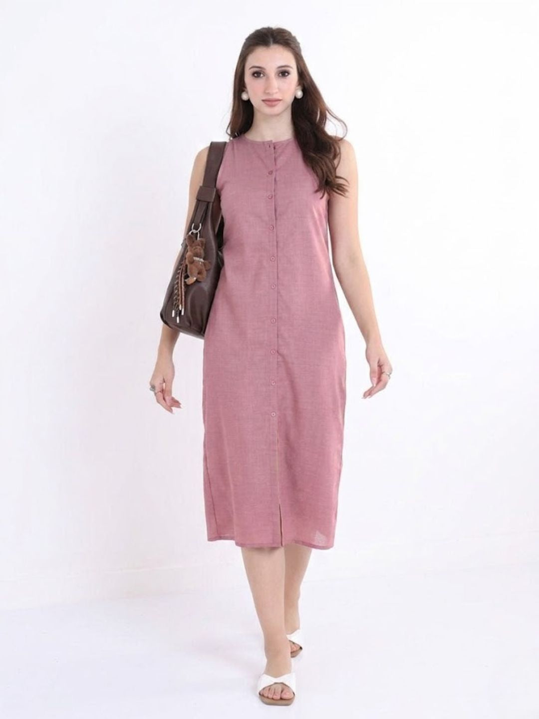 Women Pink Solid Dress