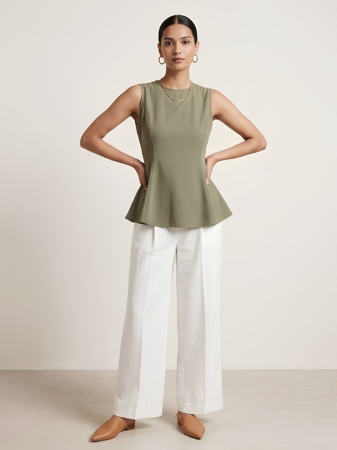 Green Peplum Top