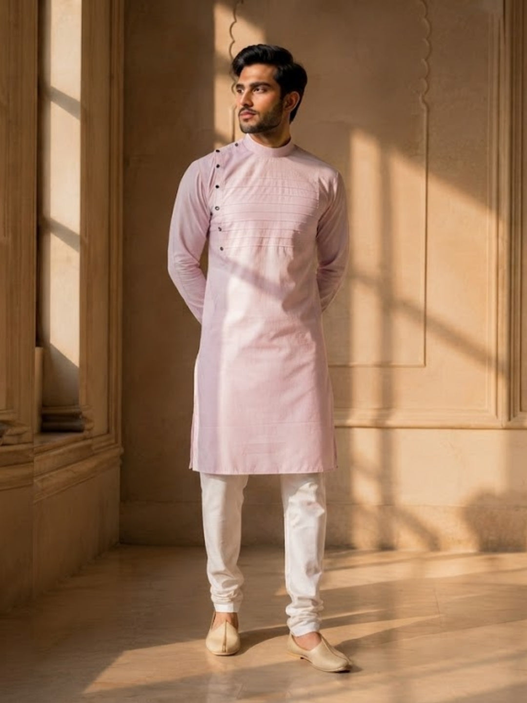 Men Light Purple Kurta set