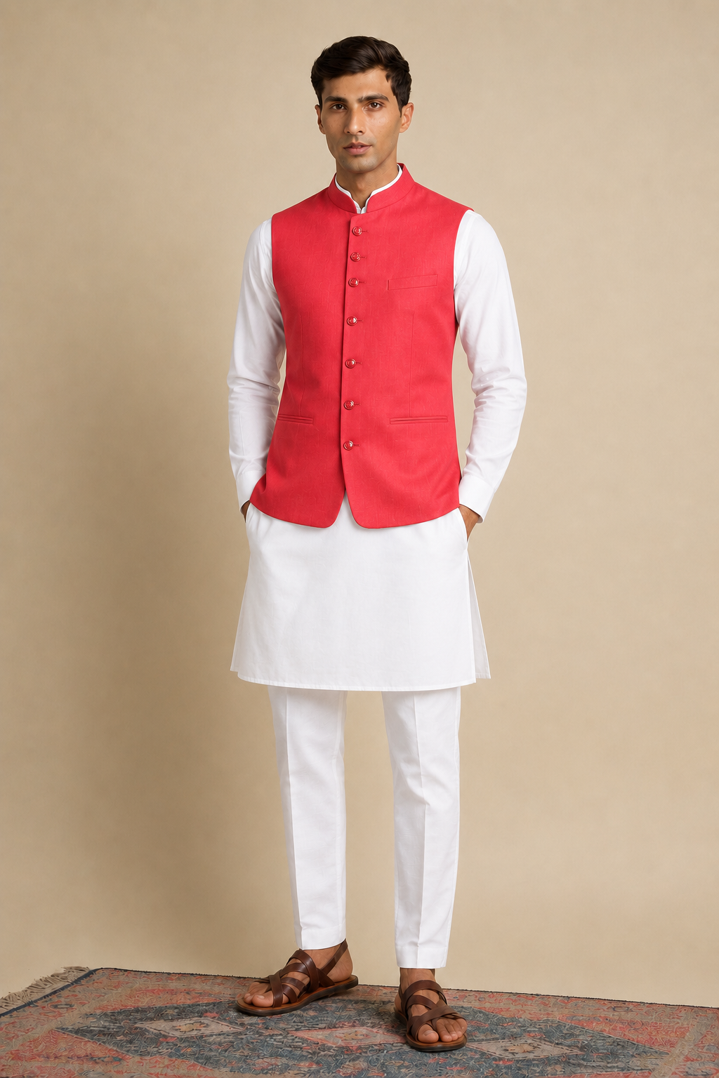 Men Kurta Set With Jacket