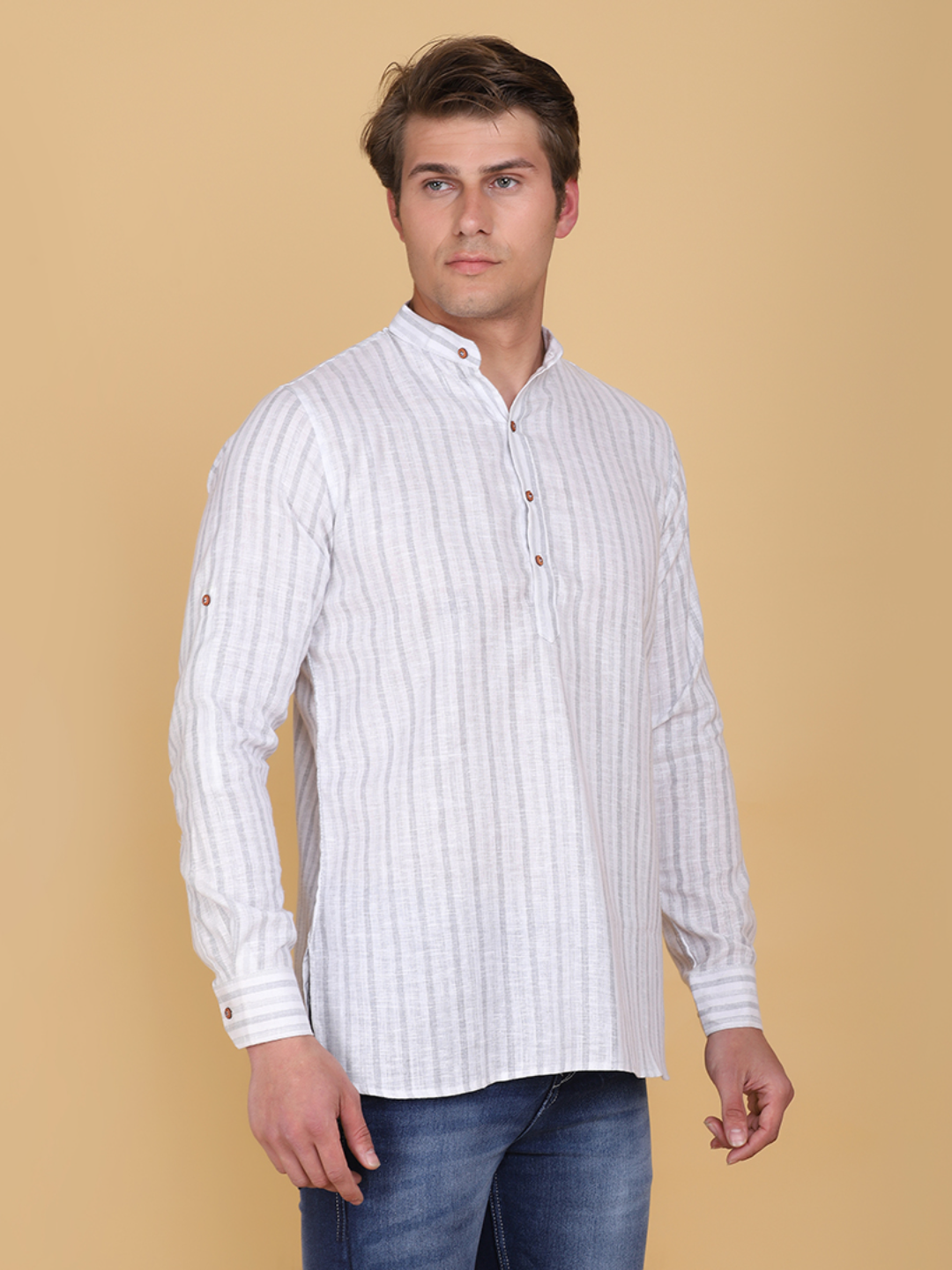 Men Slim Fit Stripes Kurta Shirt - Tahvo India