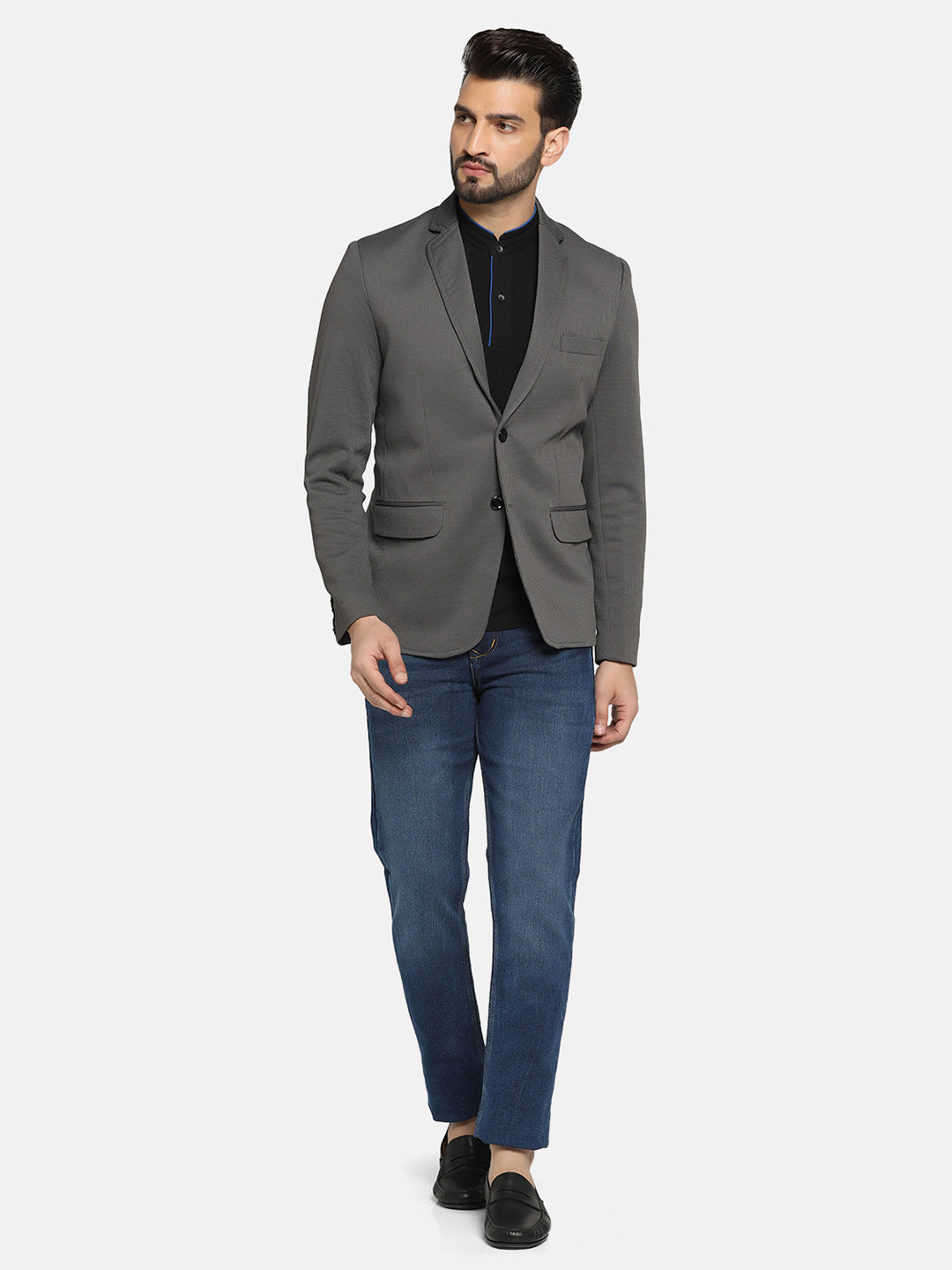 Men Grey Blazer - Tahvo India