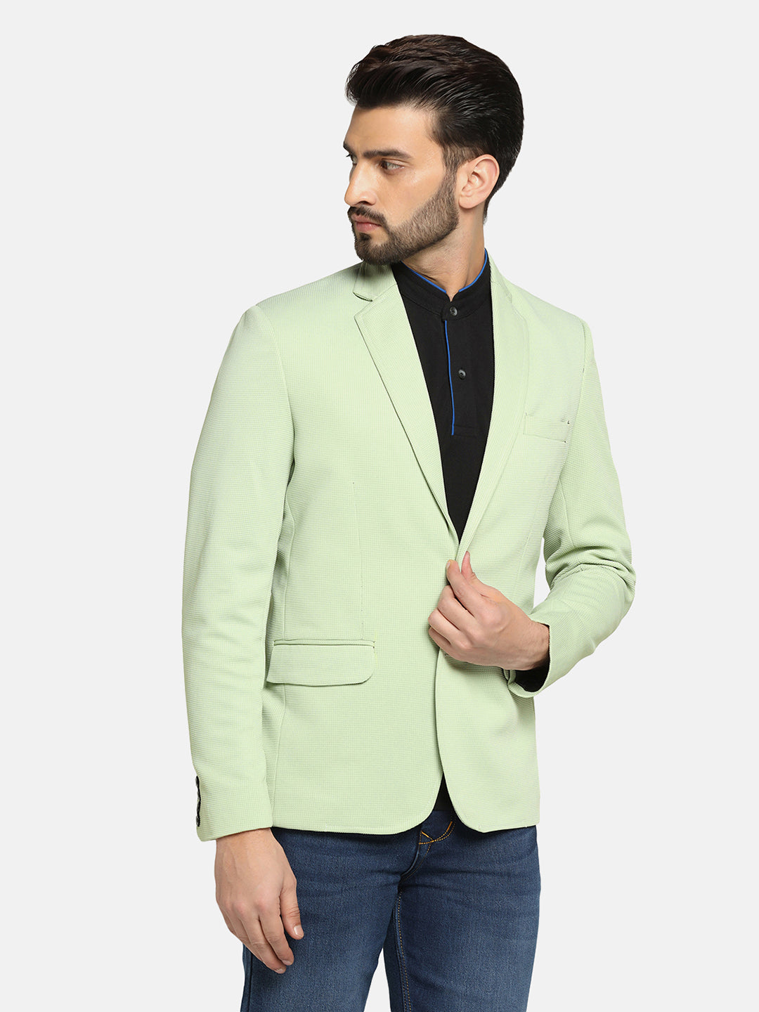 stretchable Textured Men Blazer - Tahvo India