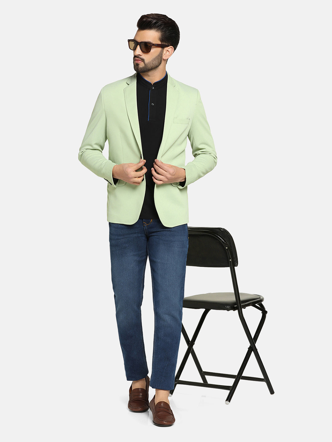 stretchable Textured Men Blazer - Tahvo India