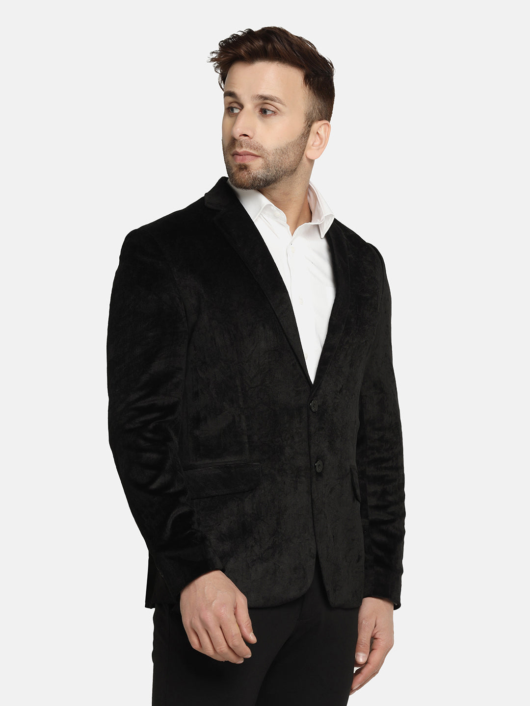 Men Black Velvet Blazer - Tahvo India