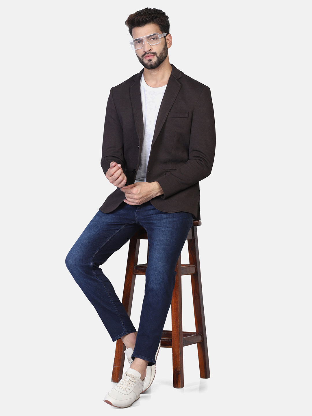 Brown Stretchable Blazer - Tahvo India