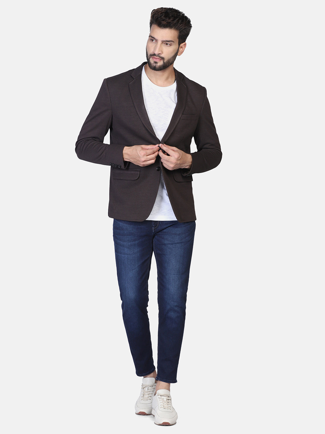 Brown Stretchable Blazer - Tahvo India
