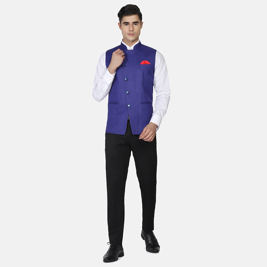 Men Purple Angrakha Nehru Jacket - Tahvo India