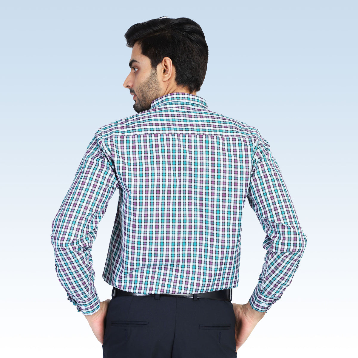 Men Purple Checkered Shirts - Tahvo India