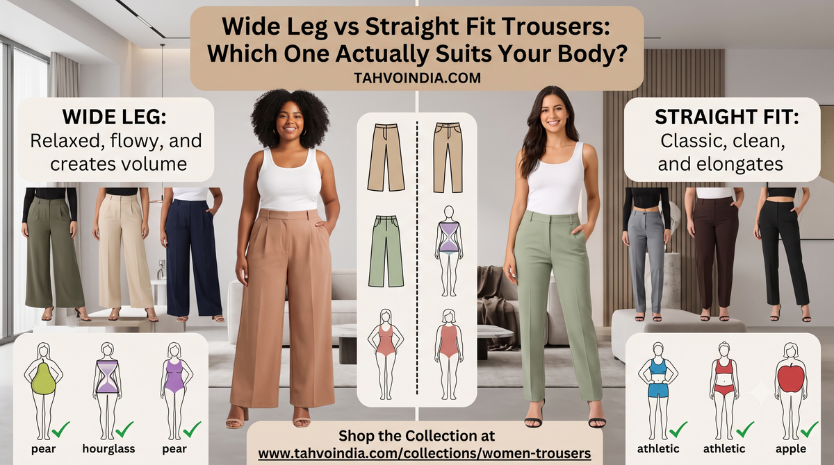 Wide Leg vs Straight Fit Trousers