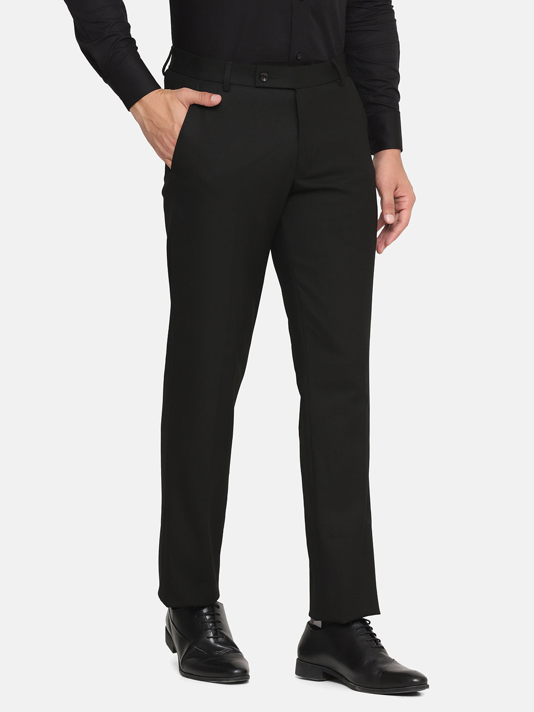 Men Black Four Way Trousers - Tahvo India