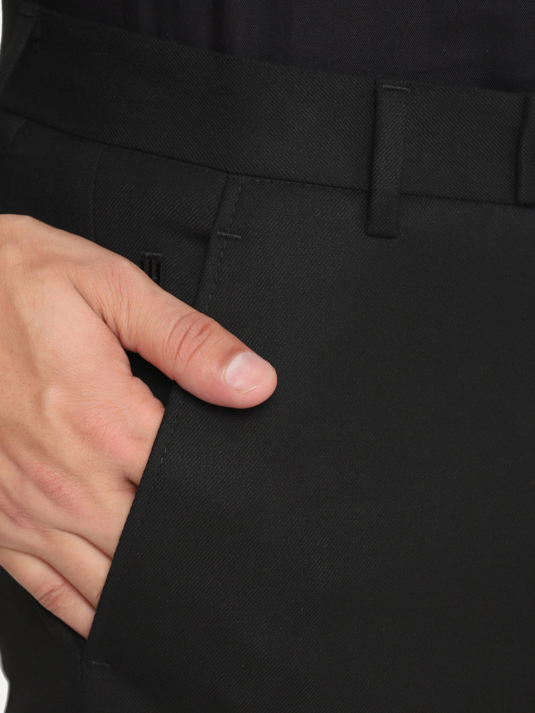 Men Black Four Way Trousers - Tahvo India