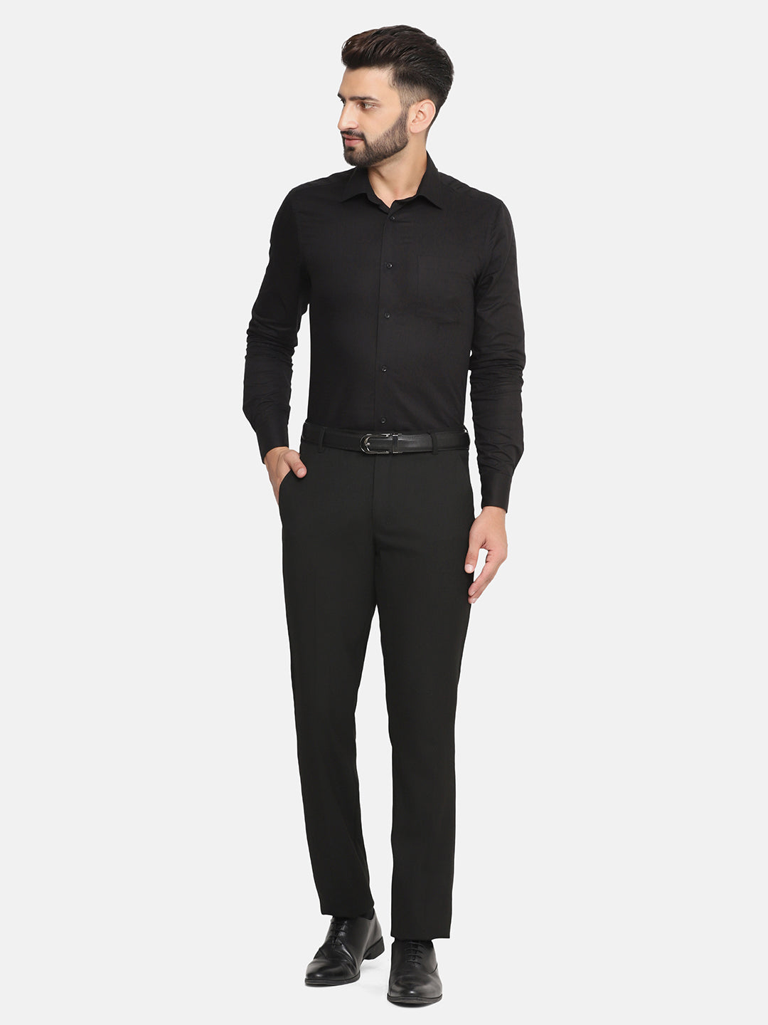 Men Black Four Way Trousers - Tahvo India