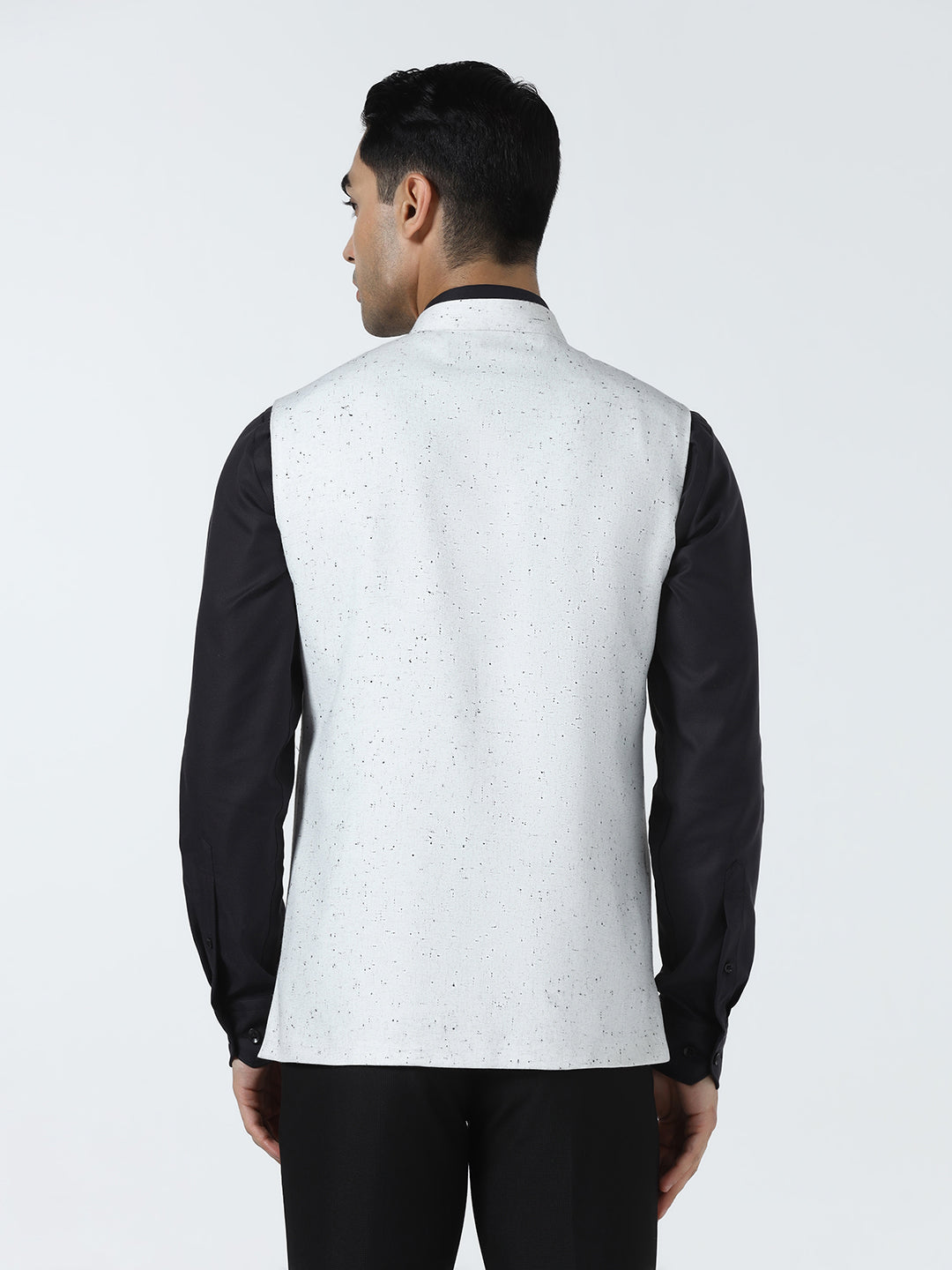 White self design nehru Jacket