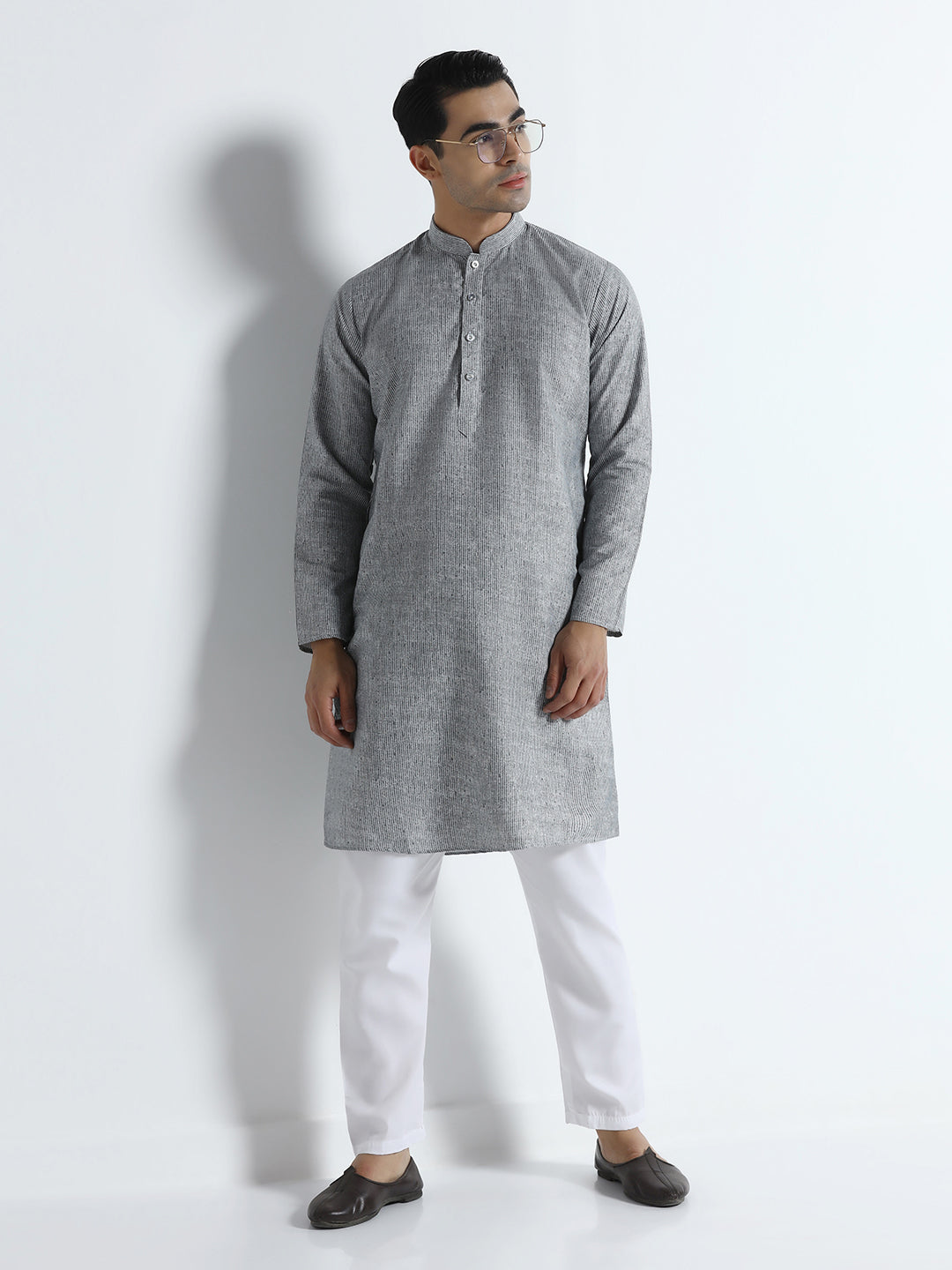 Men Solid Yellow Kurta Set - Tahvo India