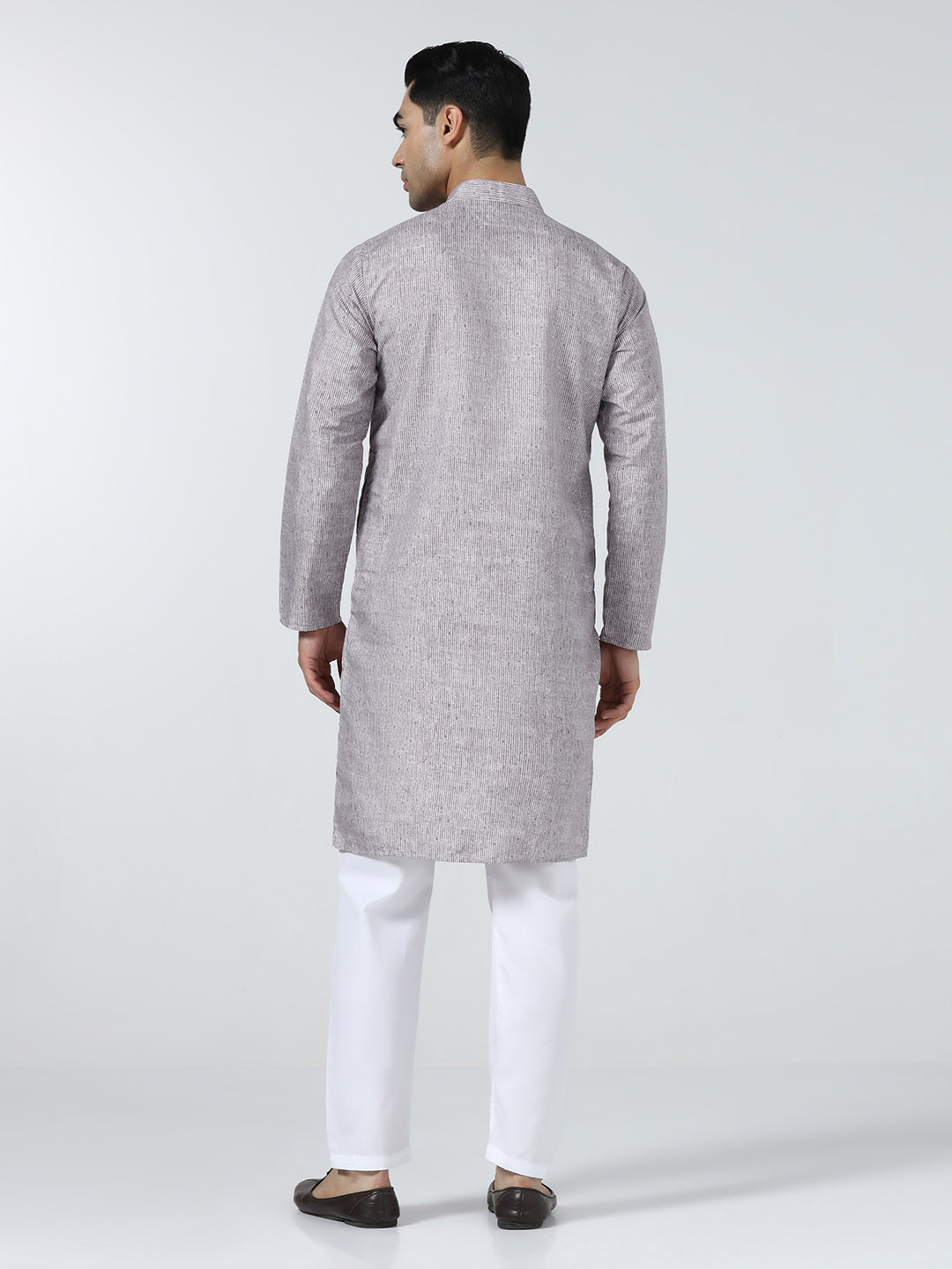 Men Maroon Stripes Kurta set
