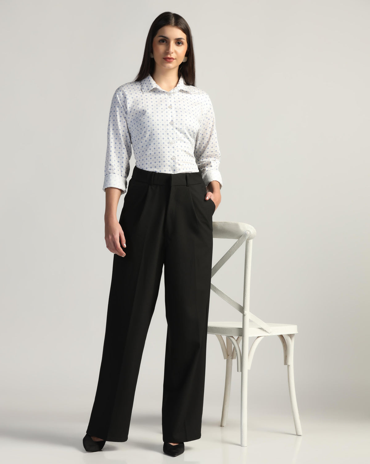 Women Black High Waist Trouser - Tahvo India