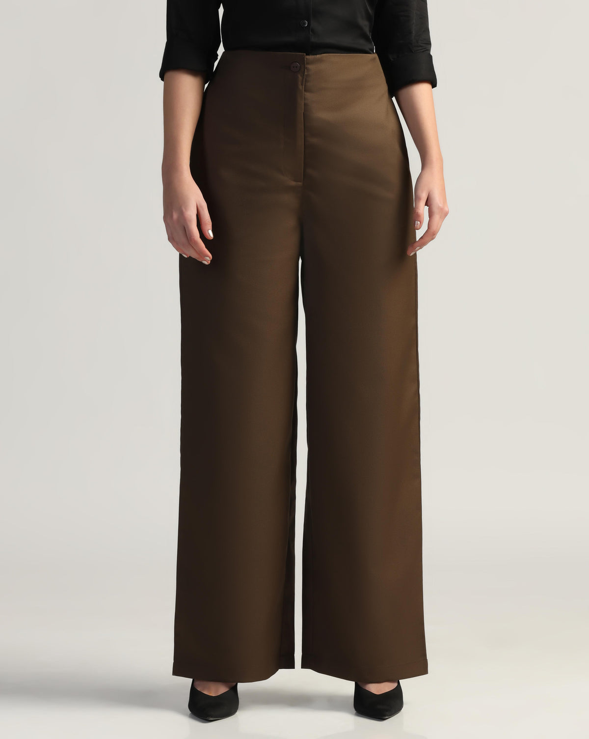 Women Brown High Waist Trouser - Tahvo India
