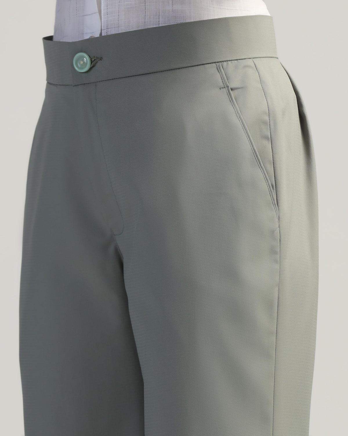 Women Pastel Grey High Waist Trouser - Tahvo India