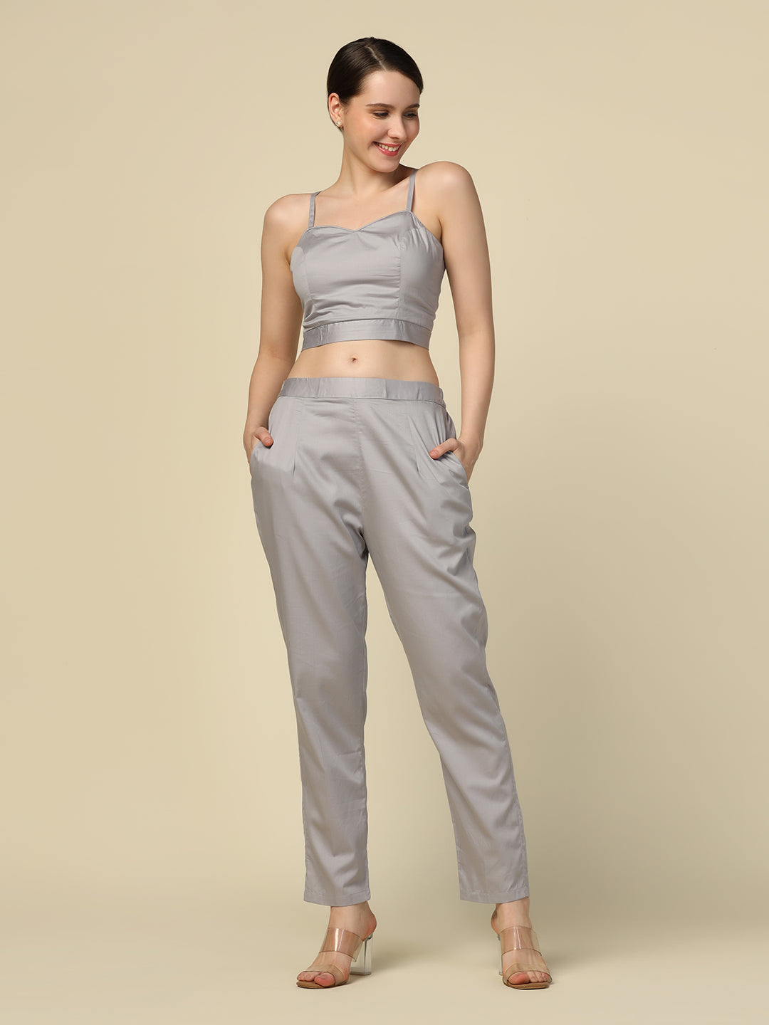 women Cotton trousers with blazer and inner - Tahvo India