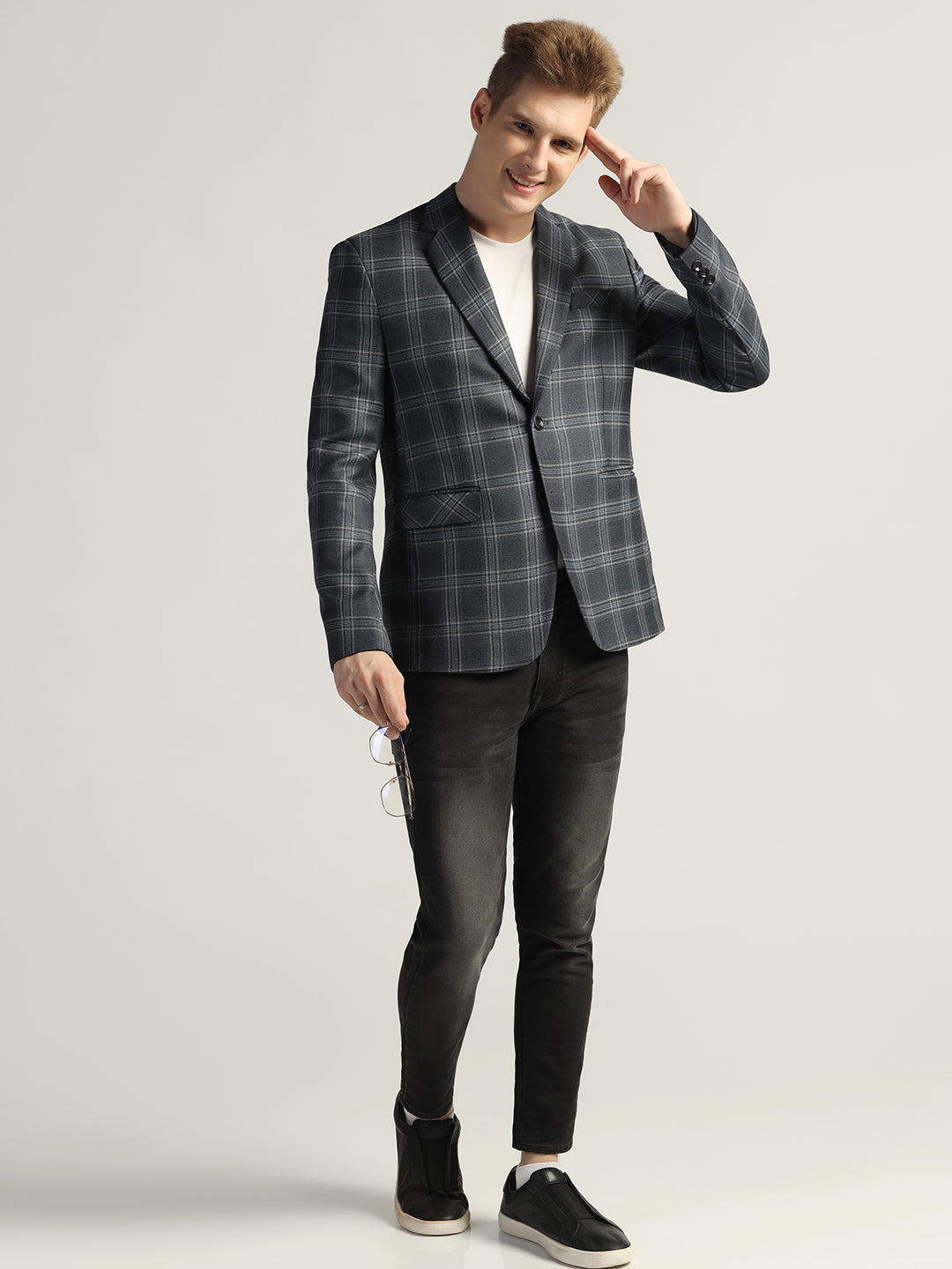 Men's Blue Tweed Blazer