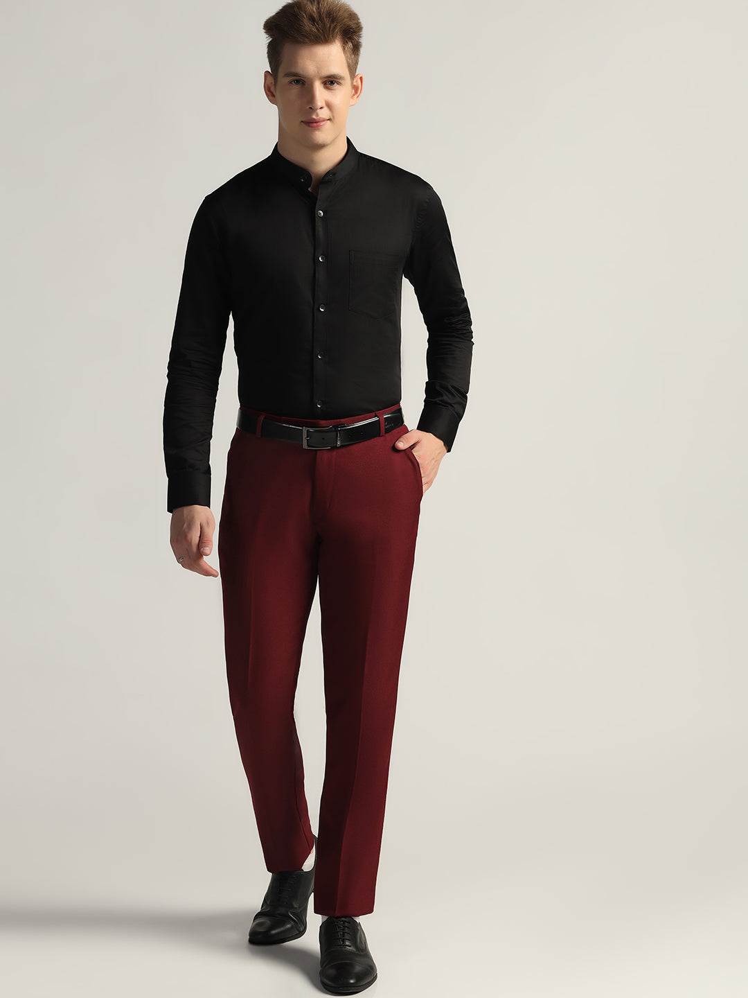 Mens Maroon Trousers
