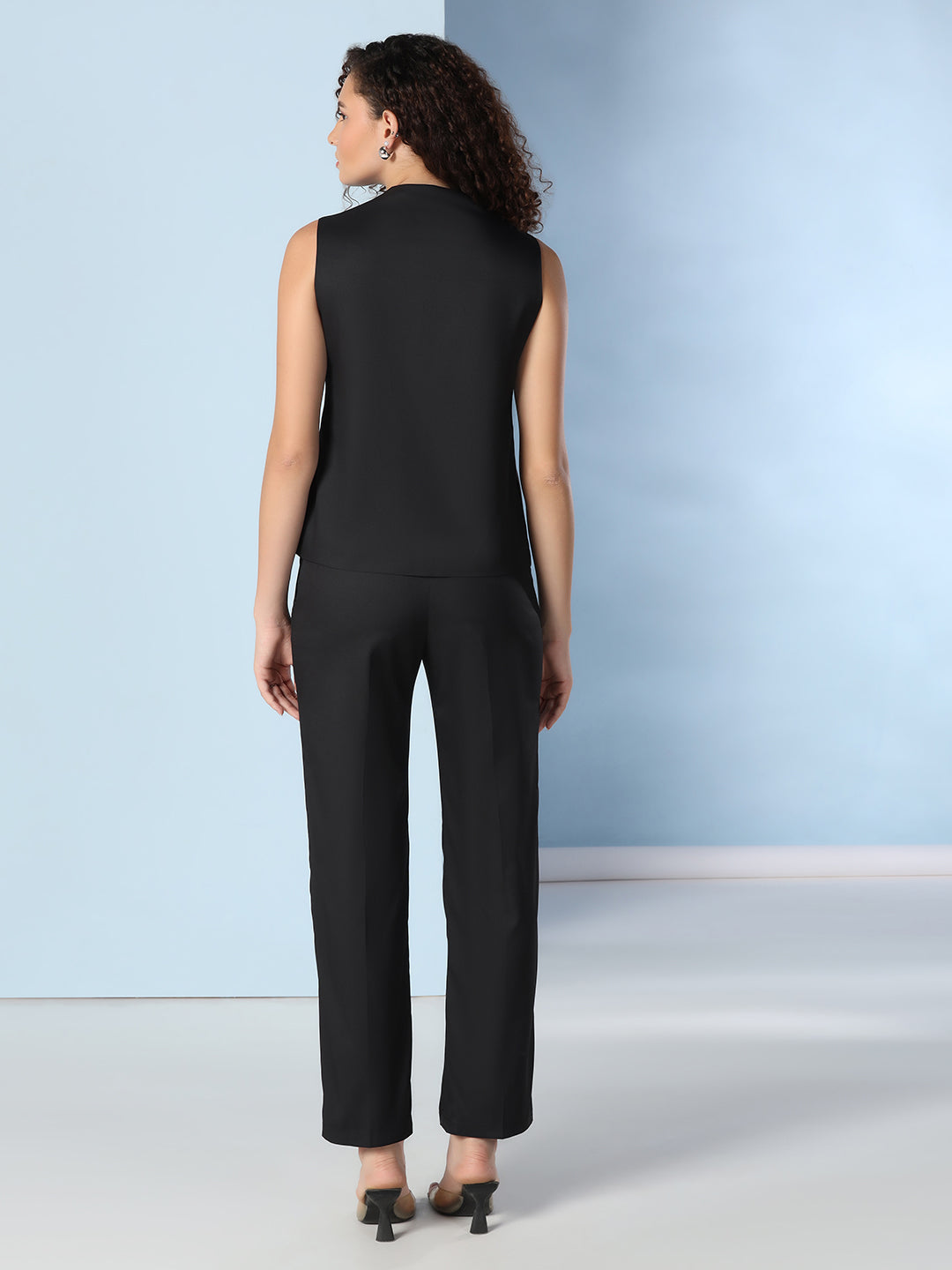 Women Black Waistcoat set